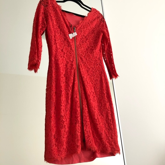 DVF Zarita red lace dress size 6 brand new - Picture 6 of 7